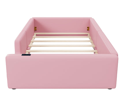 Platform Bed With Guardrail And Charging Station