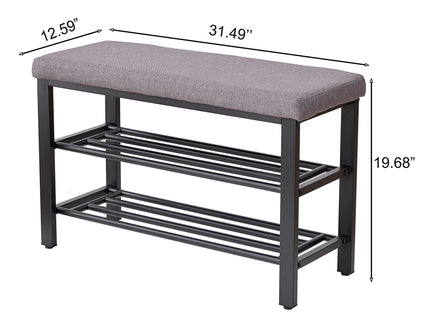 Shoe Bench With Cushion, Storage Seat For Entryway