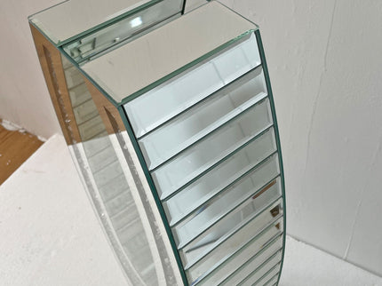 U - Shaped Floor Vase With Shattered Diamond Mirror Surface