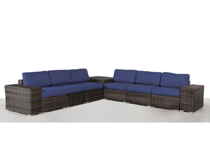 Elegant Outdoor Rattan Wicker 6 Person Seating Group With Cushions