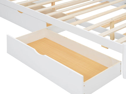 Storage Platform Bed, With 2 Big Drawers, Trundle, One Set Of Sockets & USB Ports