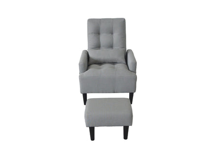 Living Room Sofa Single Chair And Ottoman, Modern Multi-Function Fabric Living Room Sofa Lounge Chair Bed And Stool. Soft Leisure Single Chair Adjustable Into 5 Angles With Sofa Bed