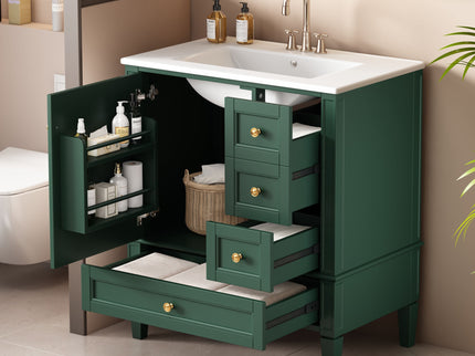 Bathroom Vanity With Sink, 3 Drawer Storage Cabinet