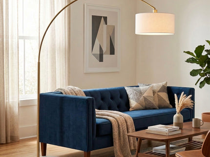 Ambient - Arch Floor Lamp With Large Shade - Gold / White