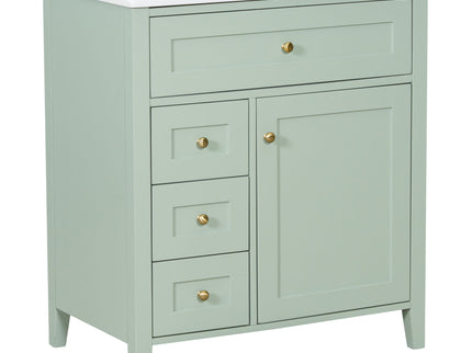 Bathroom Vanity With Sink, 3 Drawers And Adjustable Shelf, Freestanding Storage Unit
