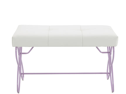 Priya II - Synthetic Leather Purple Bench - Purple / White