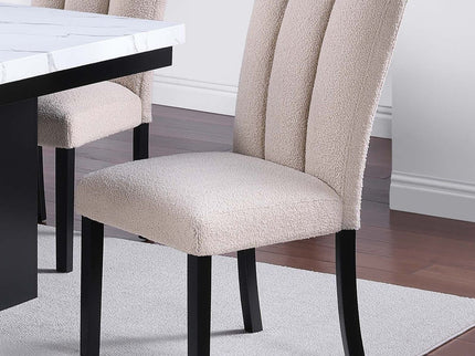 2 Tone Dining Table Set With Upholstered Side Chairs