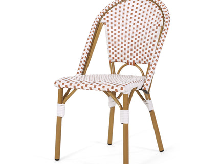 Outdoor Rattan And Aluminum French Bistro Chairs Set