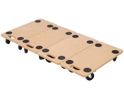 Furniture Moving Dolly, Heavy Duty Wood Rolling Mover With Wheels For Piano Couch Fridge Heavy Items, Securely Holds 500 Lbs (Set of 4) - Natural