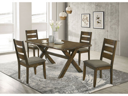 Carbon - Rectangular Dining Table With X Base Design - Brown