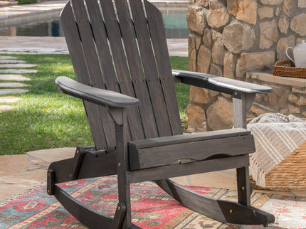 Outdoor Adirondack Rocking Chair With Hand Crafted Details