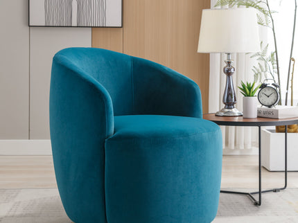 Swivel Accent Armchair Barrel Chair With Powder Coating Metal Ring