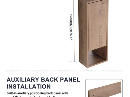 10" Wall Mounted Storage Cabinet, Bathroom Cabinet With Soft Close Door - Imitative Oak
