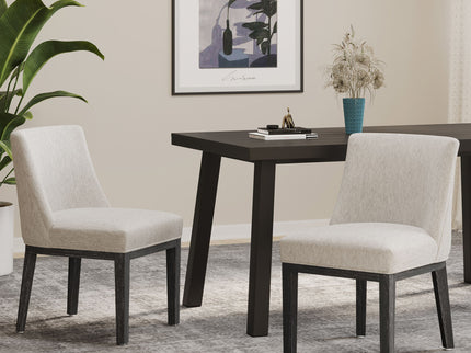 Modern Dining Chair With Durable Fabric Upholstery And Sturdy Wooden Frame (Set of 2)
