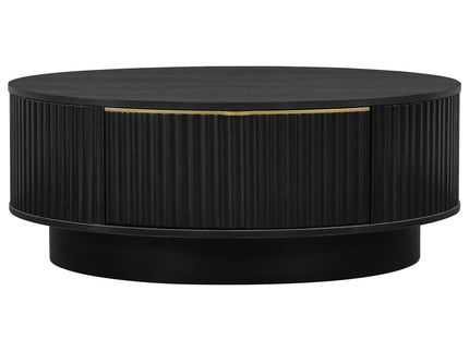 Farmhouse Round Coffee Table With Storage Drawer