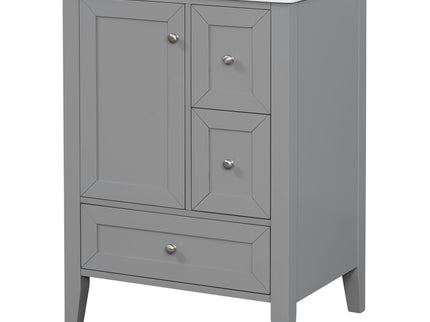 Modern Bathroom Vanity With Sink, Freestanding Cabinet With Drawers And Shelves
