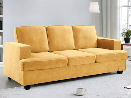 Modern Sofa, Comfortable 3 Seater Couch With Deep Seating, Loose Back Cushions, Wide Arms
