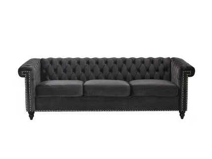 Chesterfield Style 3 Seater Sofa With Deep Button Tufting