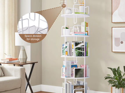 Rotating Bookshelf Tower 5 Tier Spinning 360 Degree Revolving Storage Shelf