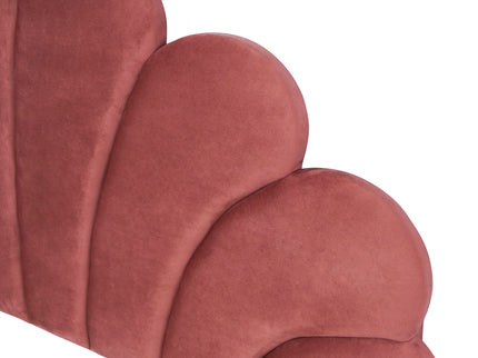 Upholstered Platform Bed With Flower Pattern Headboard