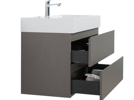 Alice - Bathroom Vanity With Sink, Large Storage Wall Mounted Floating Bathroom Vanity For Modern Bathroom, One-Piece Sink Basin Without Drain And Faucet