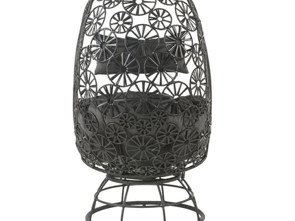 Hikre - Patio Lounge Chair & Side Table - Black / Charcoal