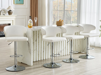 Adjustable Swivel Bar Chair With Ergonomic High Back Design