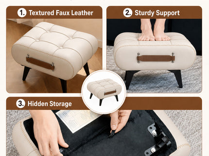Minimalist Footstool With Hidden Storage