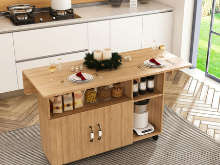 Multi Functional Folding Table With Storage Shelves And Wheels