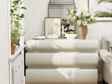 Minimalist Modern 6 Drawer Dresser, Handle Free Design With Wide Storage