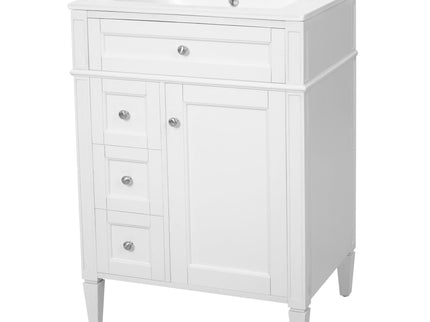 Bathroom Vanity With Top Sink, Storage Cabinet With 2 Drawers And Tip-Out Drawer