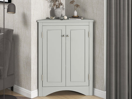 Triangle Bathroom Storage Cabinet With Adjustable Shelves, Freestanding Floor Cabinet For Home Kitchen