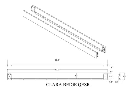 Ciara - King Bed With LED Panel Headboard, Low Profile Design - Beige