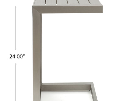 Aluminum Outdoor C - Shaped Side Table For Patio