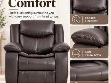 Rocker Recliner Chair With Manual Recline And 360° Swivel Base