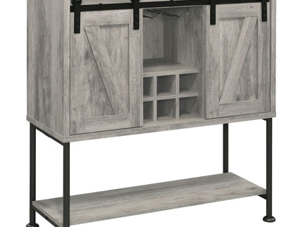 Hovander - Sliding Door Bar Cabinet - Gray