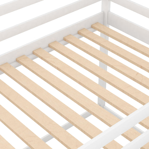 Low Bunk Bed With House Shaped Frame And Ladder