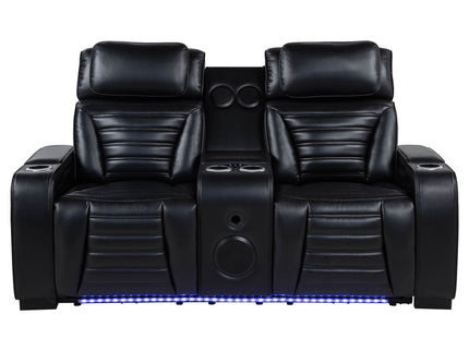 Isadora - Power Reclining Loveseat With Dual USB Charging And Built In Bluetooth Speaker - Black