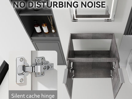 Floating Bathroom Vanity Cabinet With Soft Close Double Doors, Spacious Interior Storage, Wall Mounted, Cabinet Only