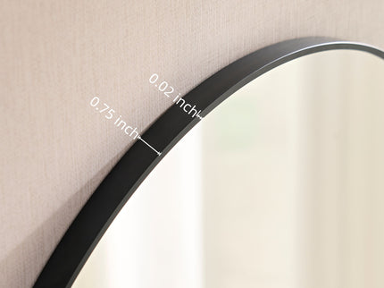 Wall Circular Framed Vanity Mirror For Bathroom, Living Room Decor - Black