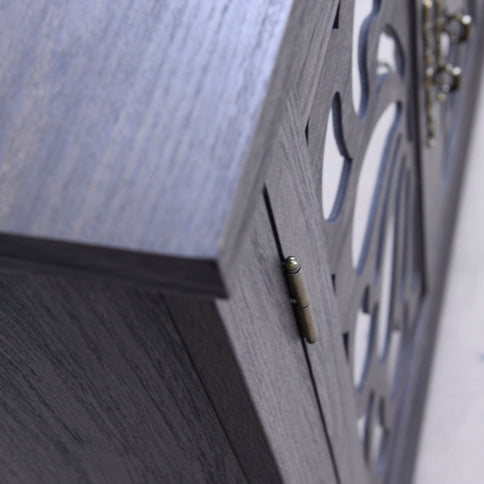 Elegant Sideboard With 2 Acrylic Mirrored Doors, Adjustable Shelf Storage