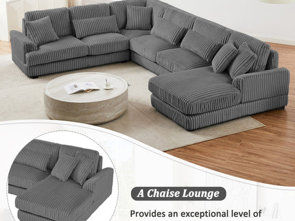 Oversized Sectional Sofa U - Shaped Sofa Couch Modern Sofa Upholstered In Soft With A Chaise Lounge For Living Room