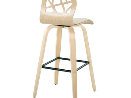 Folia - Contemporary Fixed Height Stool With Swivel With Square Footrest (Set of 2)