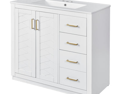 Bathroom Vanity With Sink Combo, Storage Cabinet, Freestanding Set With 3 Drawers & Soft Closing Doors