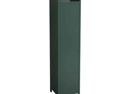 Glass Door Cabinet With Tier Storage