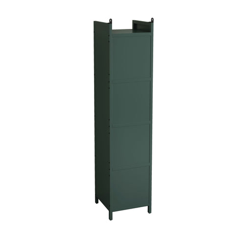 Glass Door Cabinet With Tier Storage