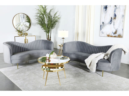 Sienna - 2 Piece Back Living Room Set, Sofa & Loveseat - Gray