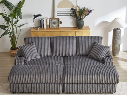 3 Seater Sofa With 2 Ottomans For Living Room