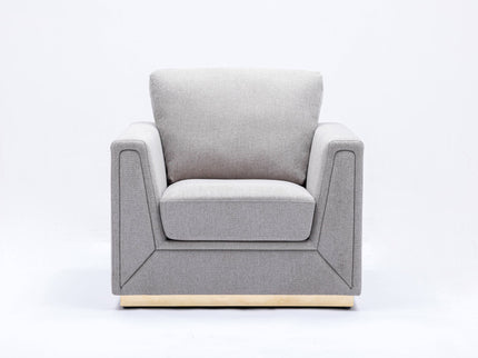 Valin - Linen Chair For Living Room - Gray