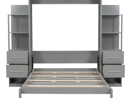 Murphy Wall Bed With LED Lights, Shelves And Drawers